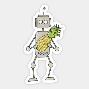 Pineapple Robot Sticker